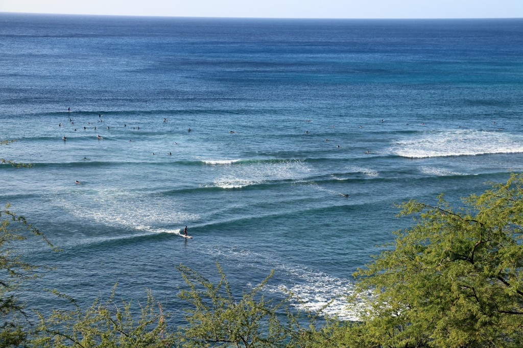 Surfers at Diamond Head